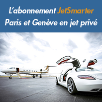 Liaisons régulières<br>en jet privé<br>« JetShuttle™ »<br>par JetSmarter<br>entre Paris et Genève