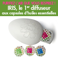 IRIS<br>le premier diffuseur<br>aux capsules<br>d'huiles essentielles