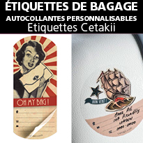 étiquettes CETAKII<br>étiquettes d’identification<br>pour vos bagages