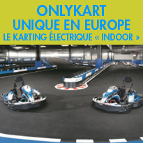 Nouveau<br>Onlykart<br>le karting électrique « indoor »<br>Près de Lyon
