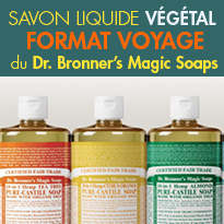 Indispensable<br>le savon liquide Dr. Bronner’s<br>au format voyage