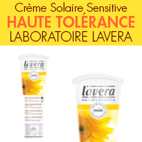 Protection solaire minérale<br>Crème Solaire Sensitive<br>Laboratoire Lavera