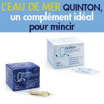 L’eau de mer<br>QUINTON<br>un complément<br>idéal<br>pour mincir