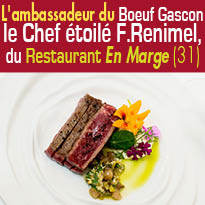 Le boeuf gascon<br>à l'honneur<br>sur la carte du restaurant<br>En Marge<br>Aureville (31)
