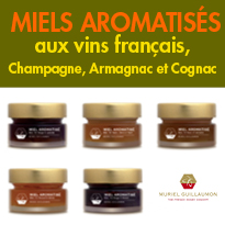 Terroir et gastronomie<br>miels aromatisés<br>aux vins