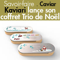 Kaviari<br>Box de Noël<br>Caviar<br>un petit luxe<br>de tous les instants