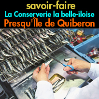 Etape gourmande<br>CONSERVERIE<br>la belle-iloise<br>Presqu'Île de Quiberon