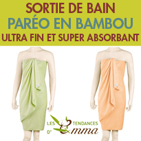 Le paréo sortie de bain<br>ultra fin<br>et super absorbant