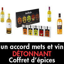 Riche en goût<br>vins blancs doux<br>coffret épice Dukkah