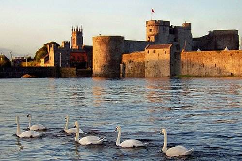 King John's Castle Limerick City at sunset