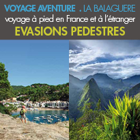 Randonnée<br>Trek et Trekking<br>voyage à pied<br>en France et à l’étranger