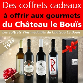Offrez<br>un coffret<br>des vins médaillés<br>du Château<br>le Bouïs