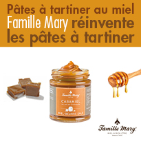 Nouveau<br>pâtes à tartiner<br>au miel<br>famille Mary